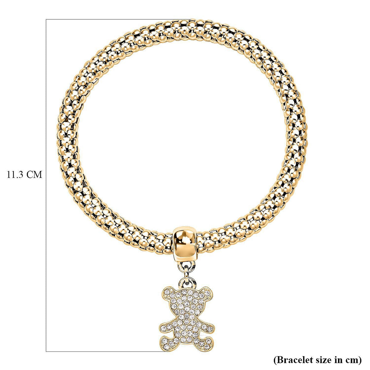Set of 3 - White Austrian Crystal, Black Austrian Crystal Pave Bracelets (Size 7.5) With Charms in Three-Tone 4130069 8