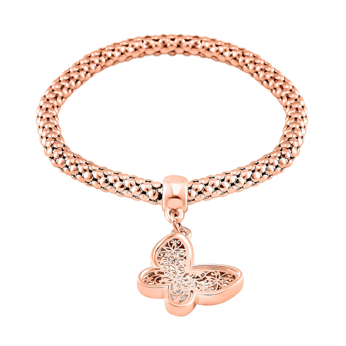 Set of 3 -  White Austrian Crystal Butterfly Charms Bracelet (Size 7.5) 4289646 9