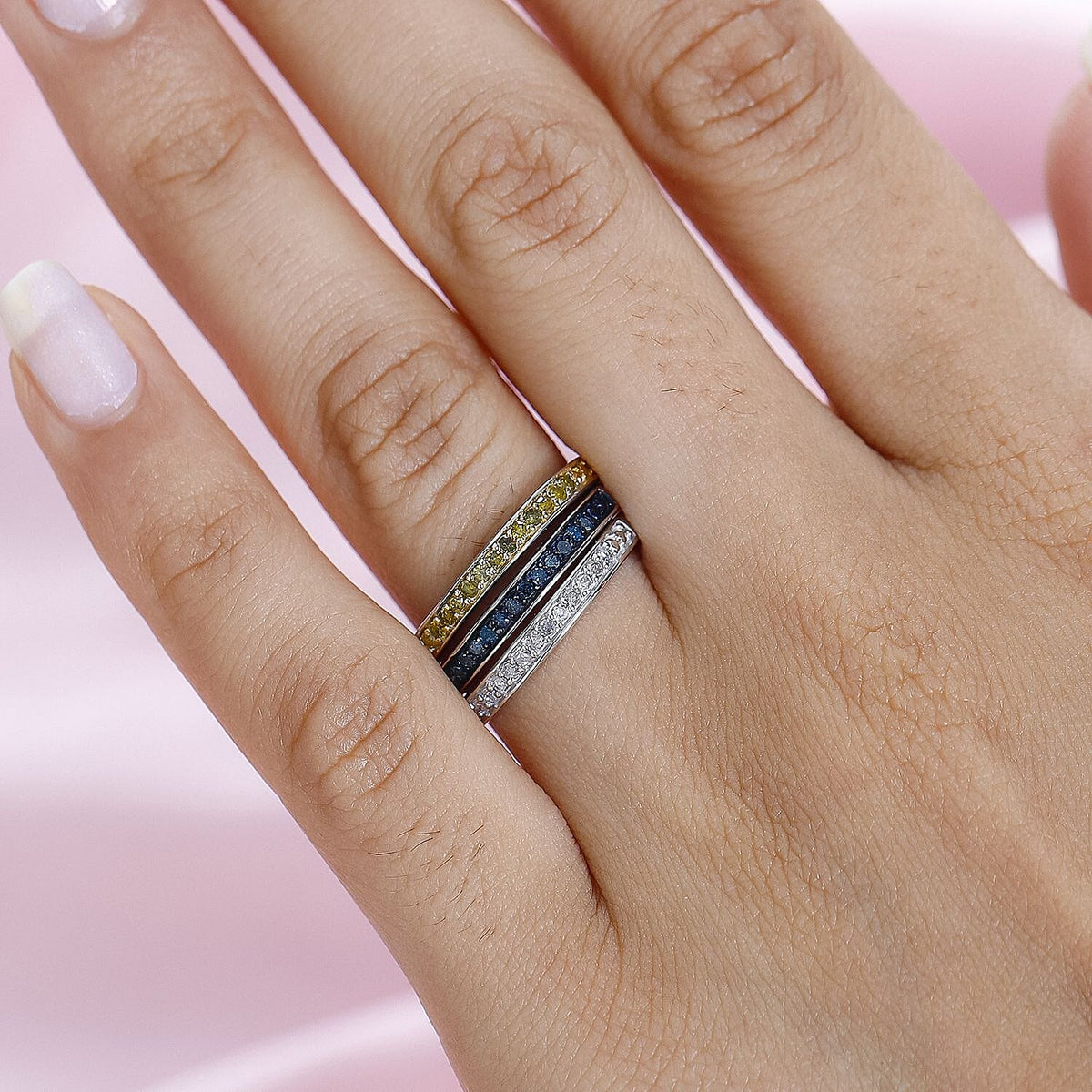 Set of 3 Stackable Diamond Rings 4225857 2