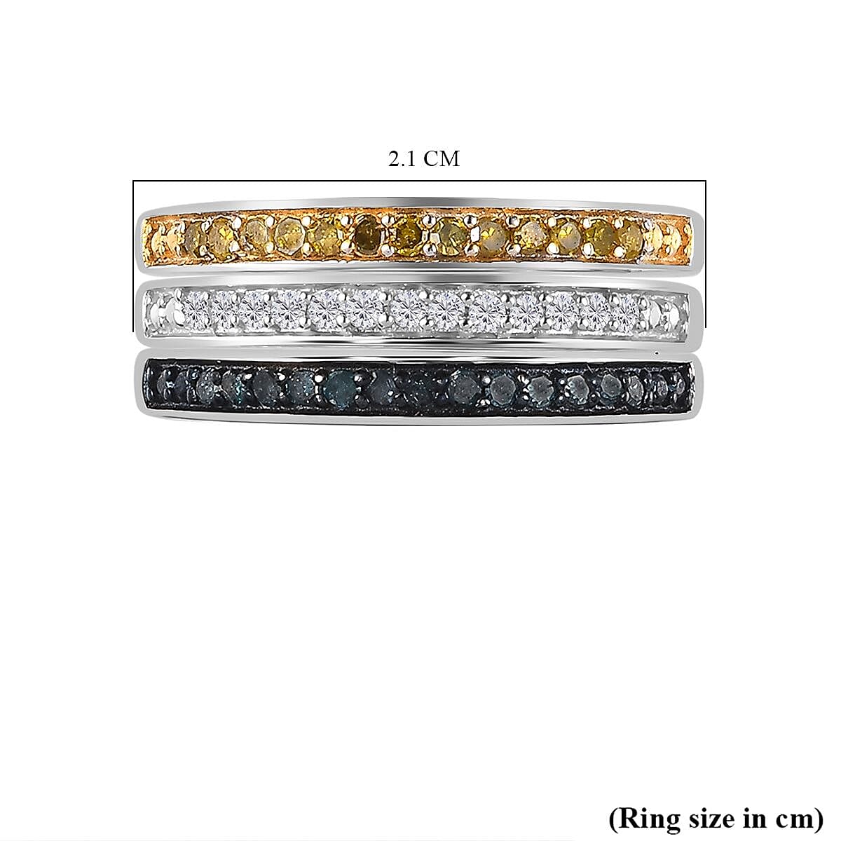 Set of 3 Stackable Diamond Rings 4225857 5