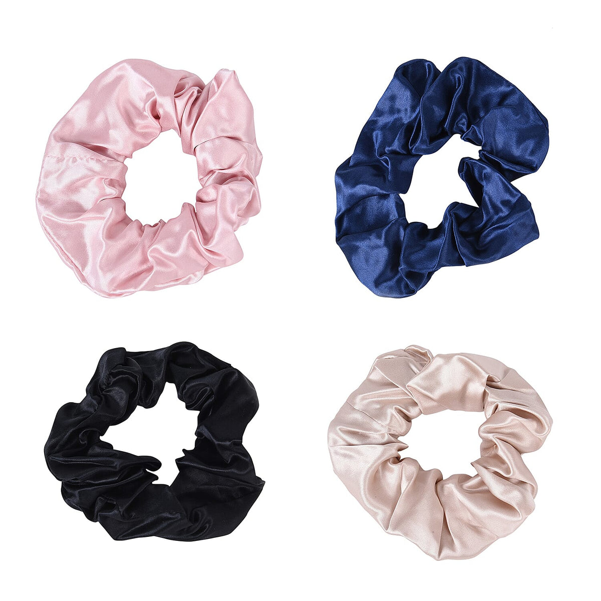 Set of 4- 100% Mulberry Silk Scrunchies 3804567 0