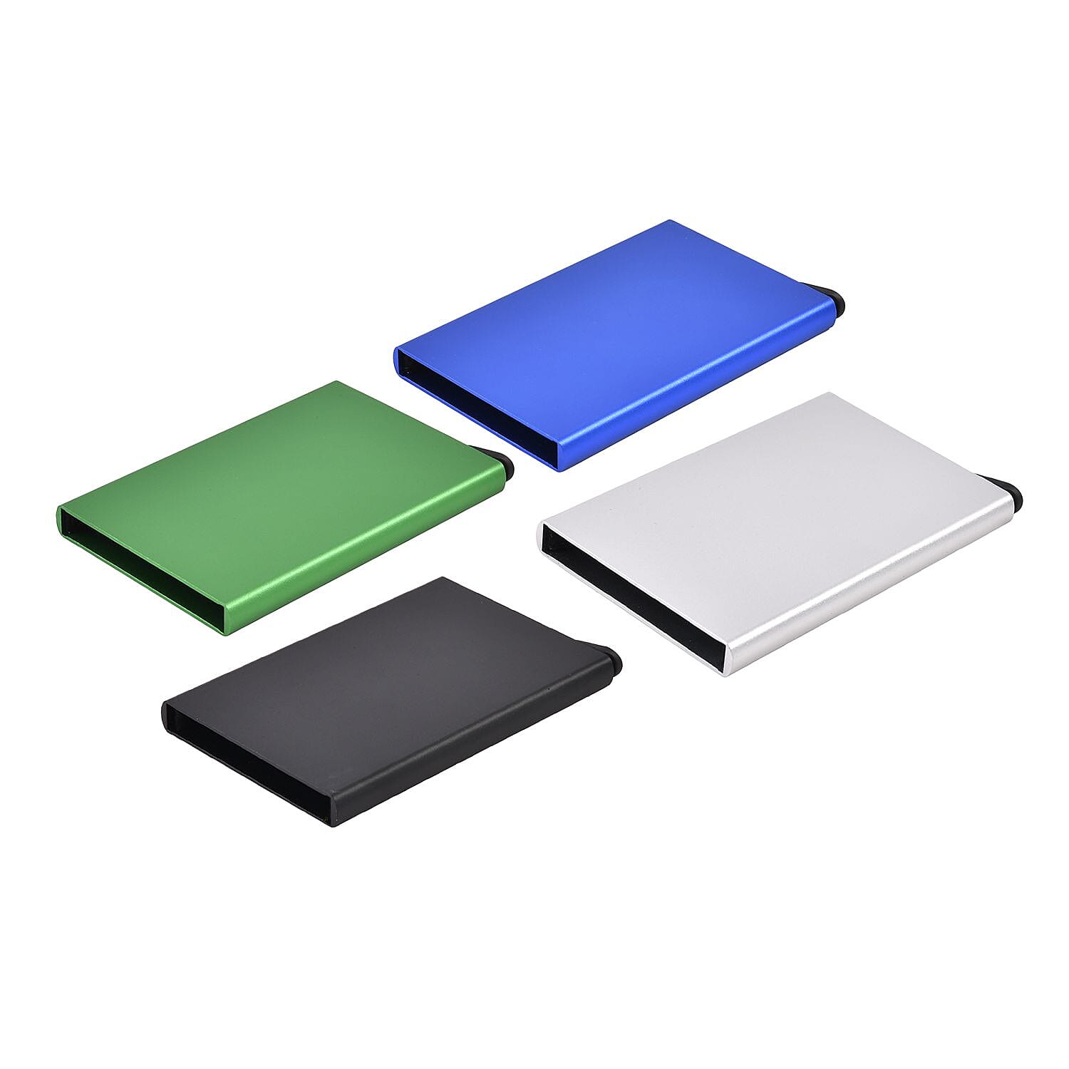 Set of 4 - Automatic RFID Blocking Card Holder - Black and Multi 7283531 3