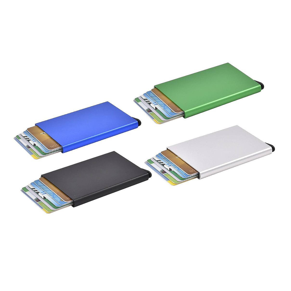 Set of 4 - Automatic RFID Blocking Card Holder - Black and Multi 7283531 4