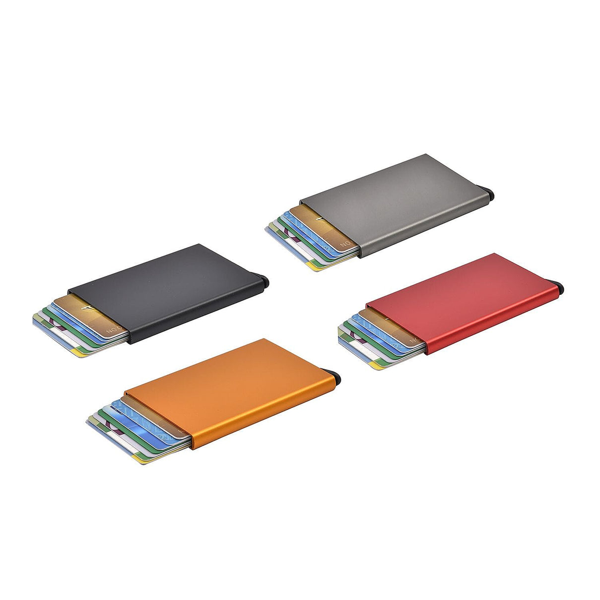 Set of 4 - Automatic RFID Blocking Card Holder - Red - Multi 7283529 5