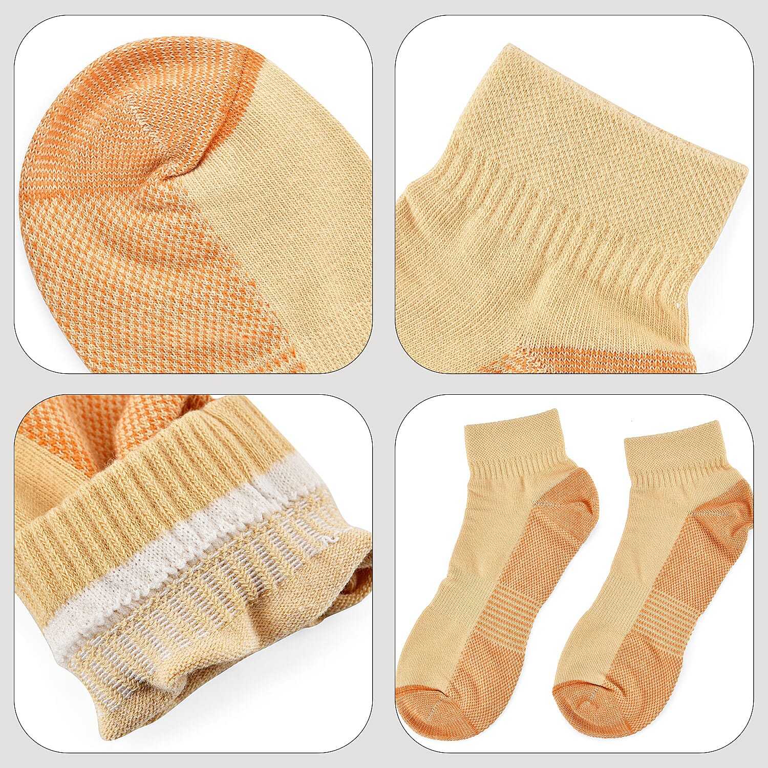4 Pairs Antibacterial Copper Infused Compression Socks (Size L-XL, 9-13) - Orange 7674667 11