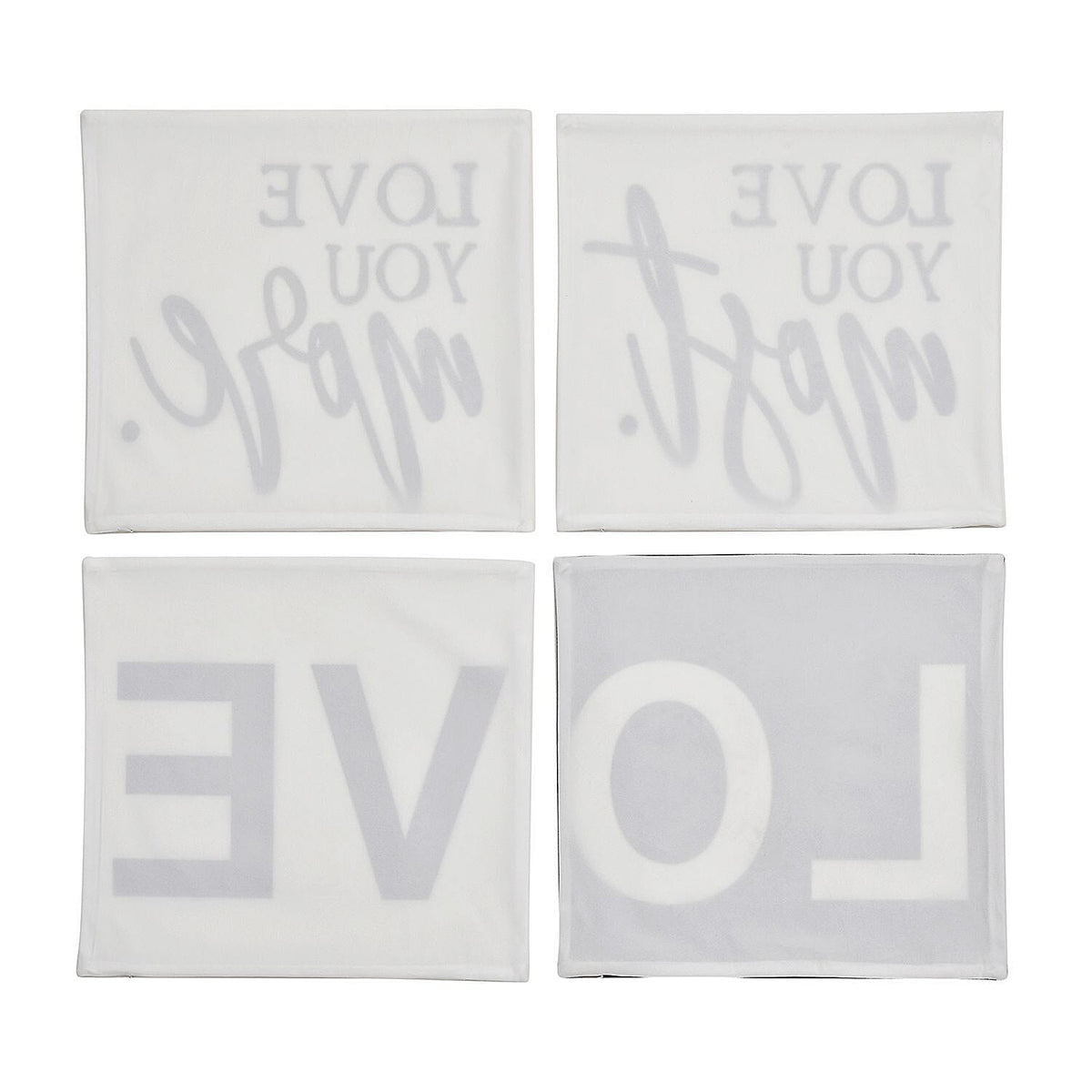 Set of 4 -  Love Theme Cushion Cover (Size 40 Cm) - White - Black 7231467 3