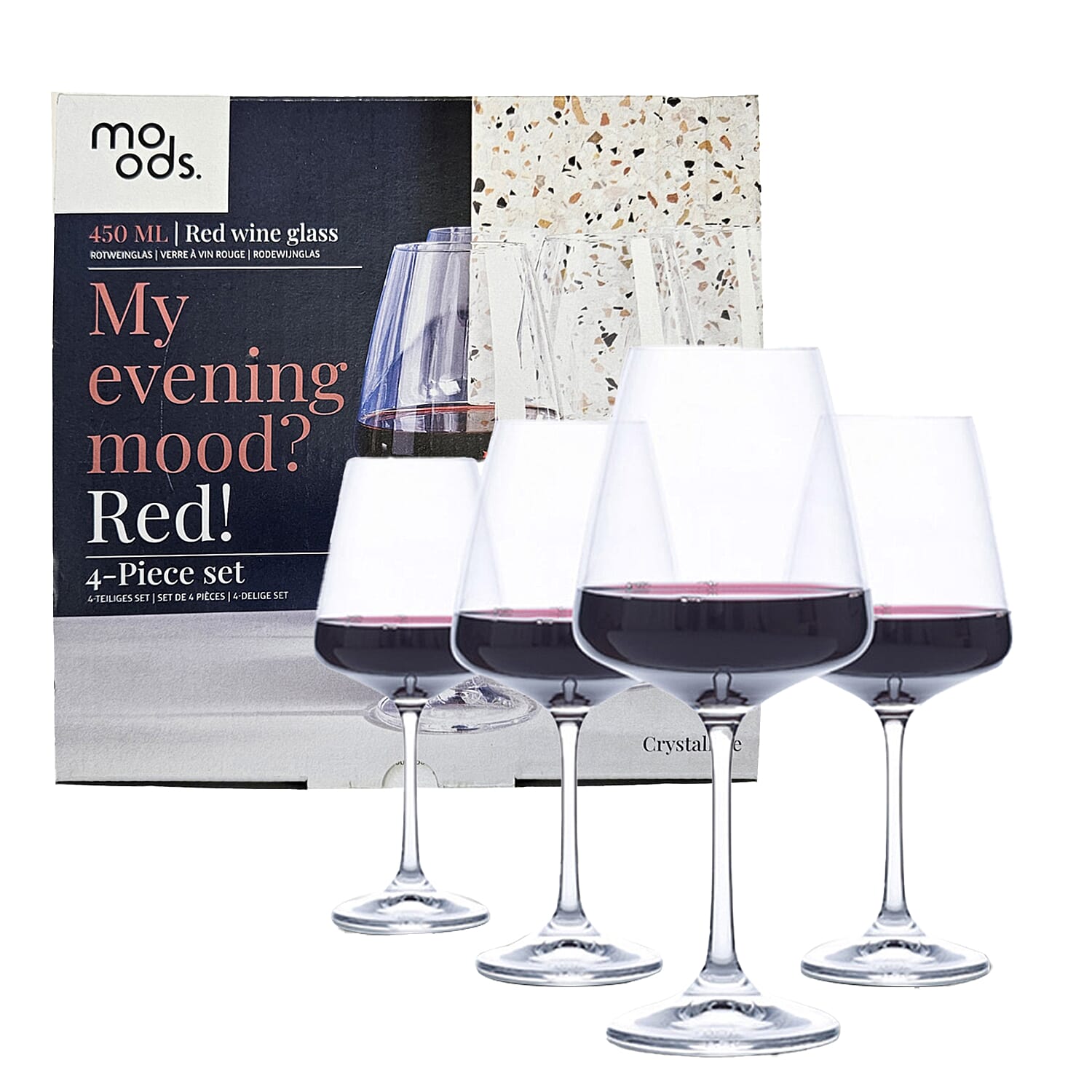 Set of 4 - Moods Red Wine Glasses (450 mlx4) 7614797 0