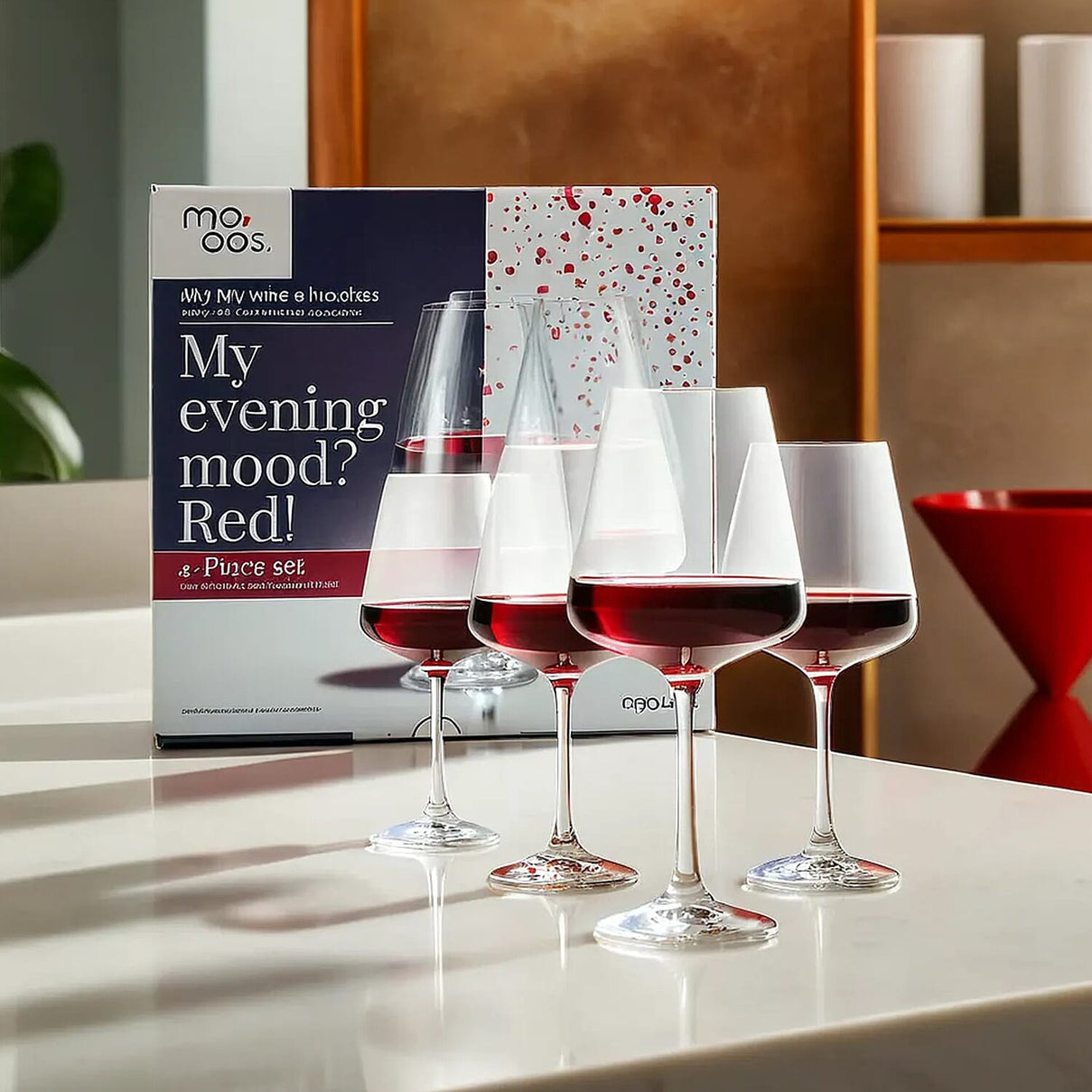 Set of 4 - Moods Red Wine Glasses (450 mlx4) 7614797 1