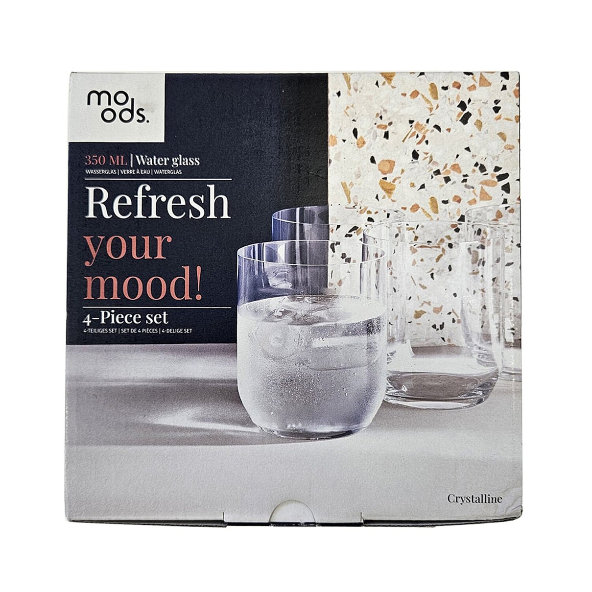 Set of 4 - Moods Water Glasses (350 mlx4) 7614809 3