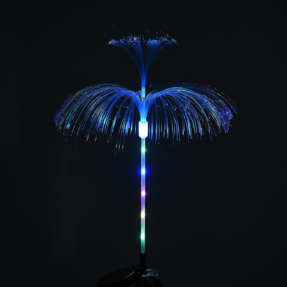 Set of 4 - Fibre Optic Jellyfish Solar-Charging Light Stakes (40x81cm) RGB Color Changing Pathway Lights with IP44 Waterproof Design - White 8023221 2