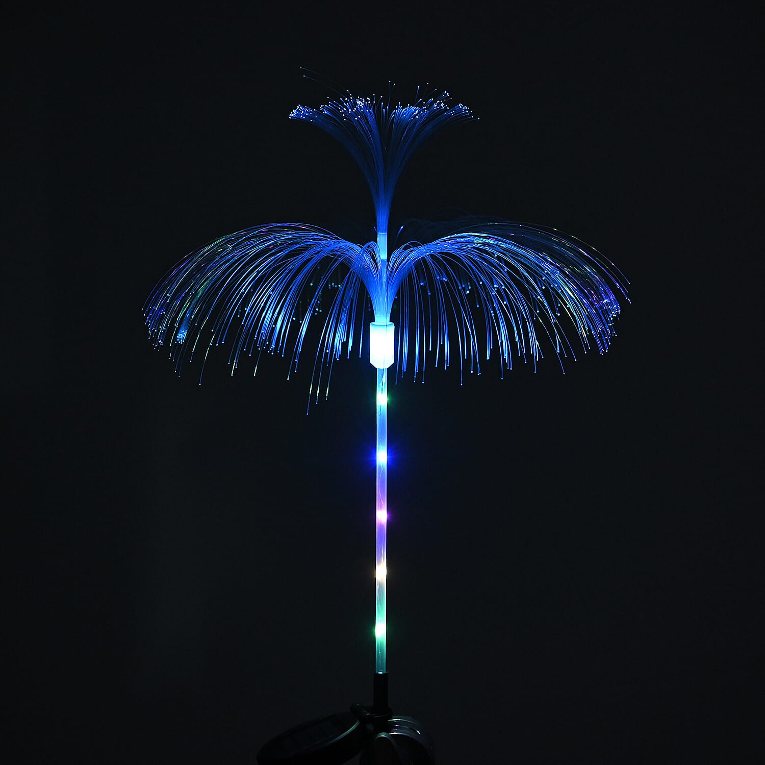 Set of 4 - Fibre Optic Jellyfish Solar-Charging Light Stakes (40x81cm) RGB Color Changing Pathway Lights with IP44 Waterproof Design - White 8023221 2