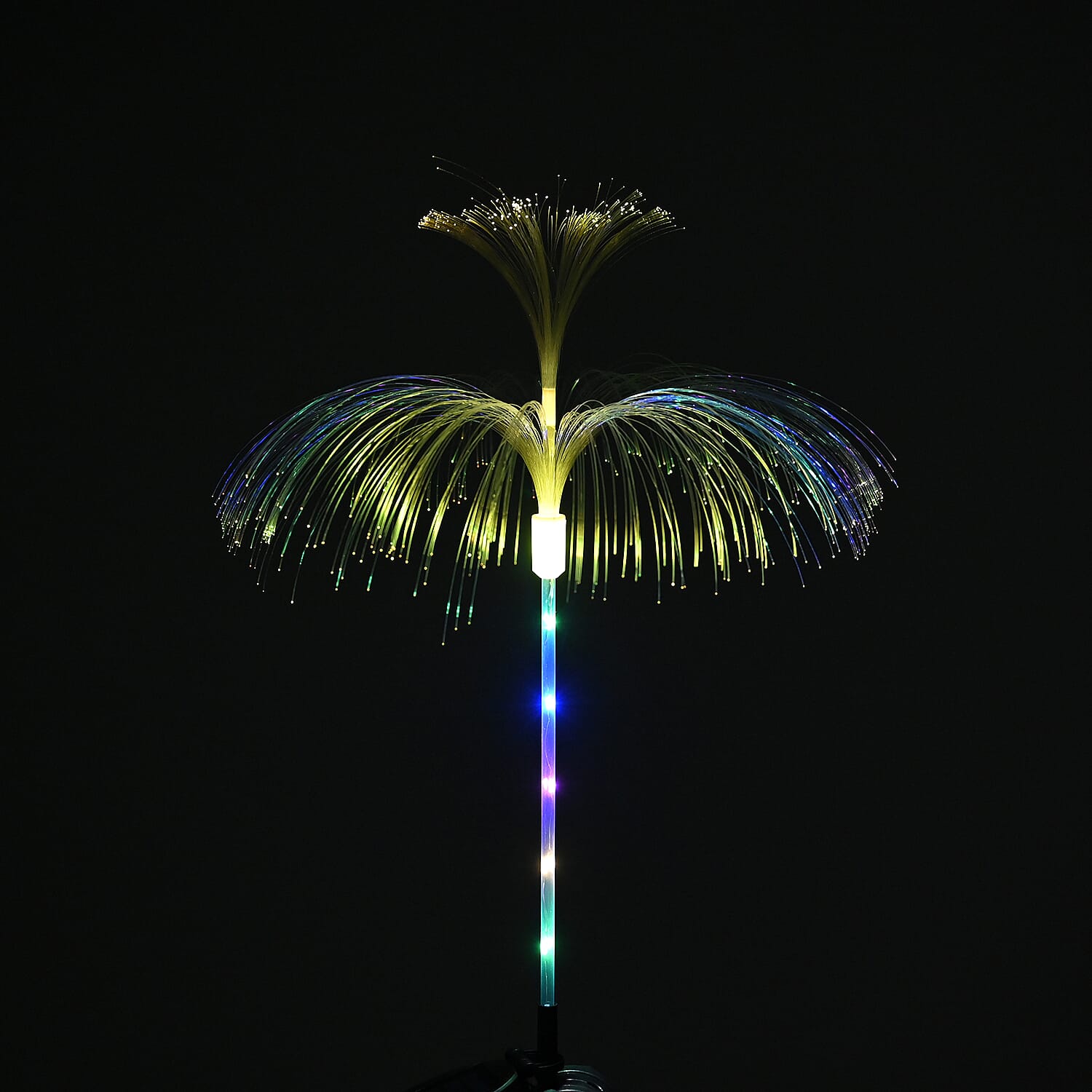 Set of 4 - Fibre Optic Jellyfish Solar-Charging Light Stakes (40x81cm) RGB Color Changing Pathway Lights with IP44 Waterproof Design - White 8023221 3
