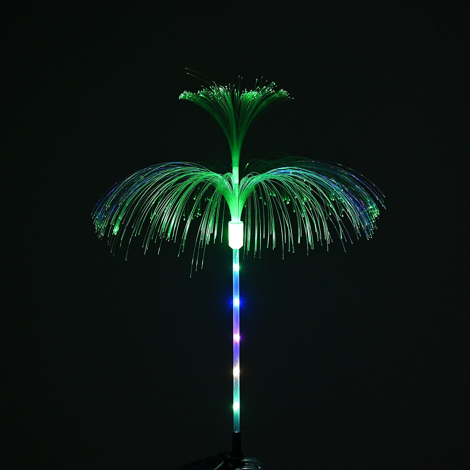 Set of 4 - Fibre Optic Jellyfish Solar-Charging Light Stakes (40x81cm) RGB Color Changing Pathway Lights with IP44 Waterproof Design - White 8023221 4