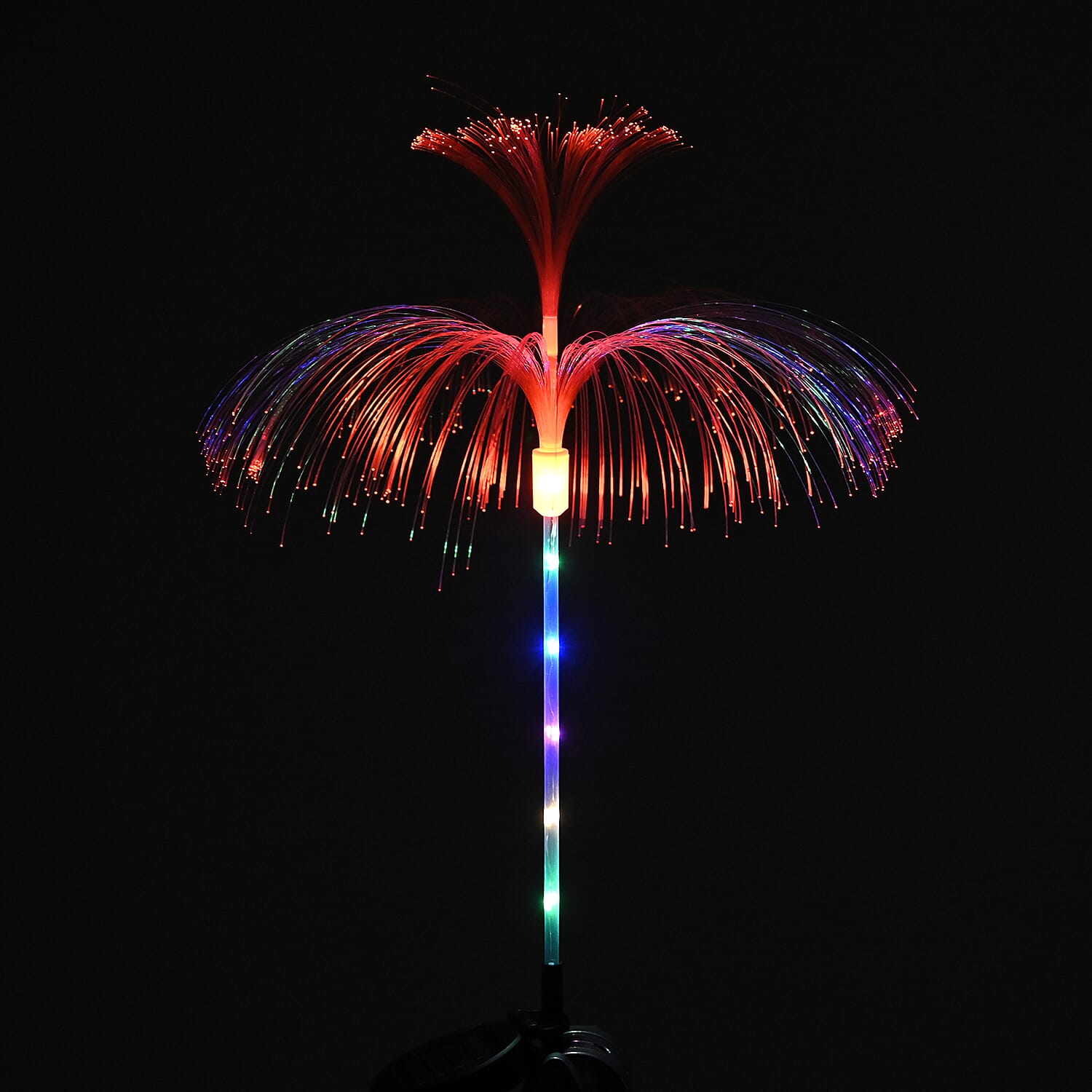 Set of 4 - Fibre Optic Jellyfish Solar-Charging Light Stakes (40x81cm) RGB Color Changing Pathway Lights with IP44 Waterproof Design - White 8023221 5