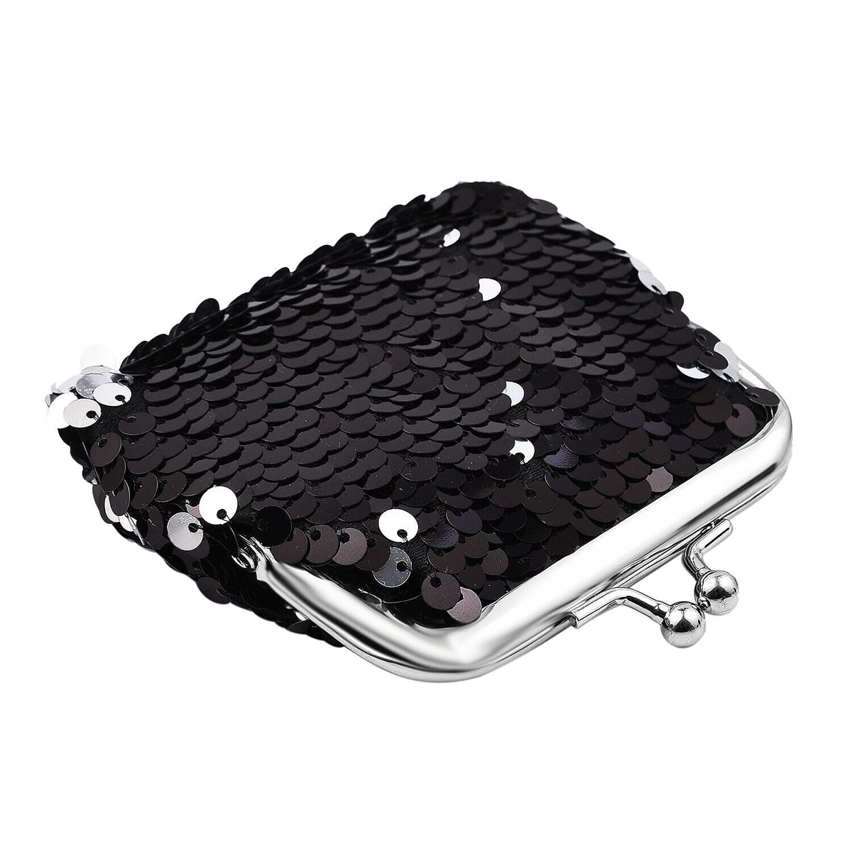 Set of 4 - Sequin Coin Purse Bags - Black and Multi 7228732 2