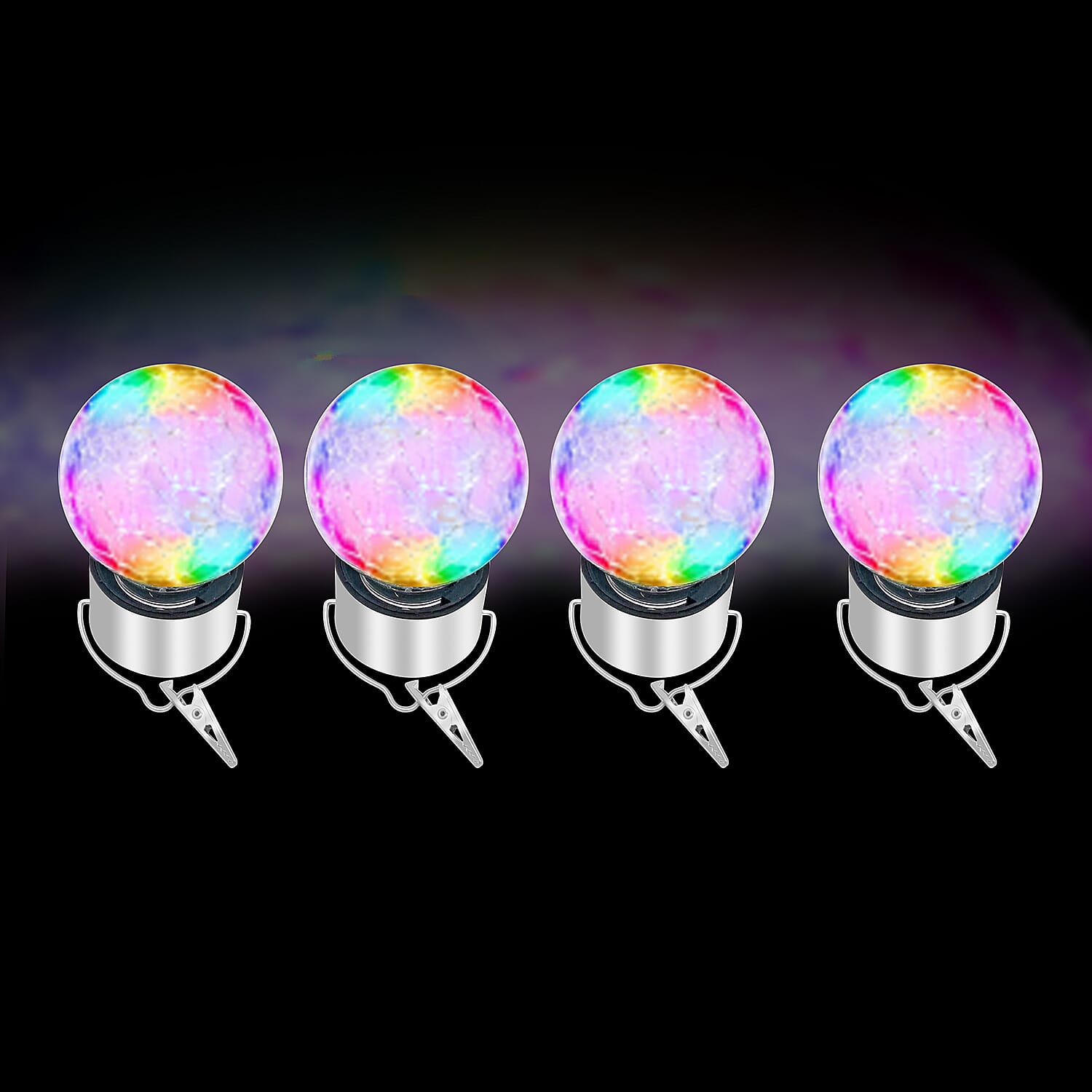 Set of 4 - Solar Garden 7 Colour Changing String Light (6- 8 Hours, 2V-11mAh) 7510922 1