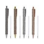 Set of 4 Spring hydrodrill Ball Point Pen - 4 Replacement Refills (Black & Blue Ink) - Multi