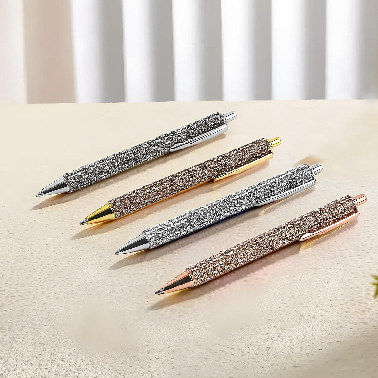 Set of 4 Spring hydrodrill Ball Point Pen - 4 Replacement Refills (Black &amp; Blue Ink) - Multi 7605963 2