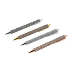 Set of 4 Spring hydrodrill Ball Point Pen - 4 Replacement Refills (Black & Blue Ink) - Multi