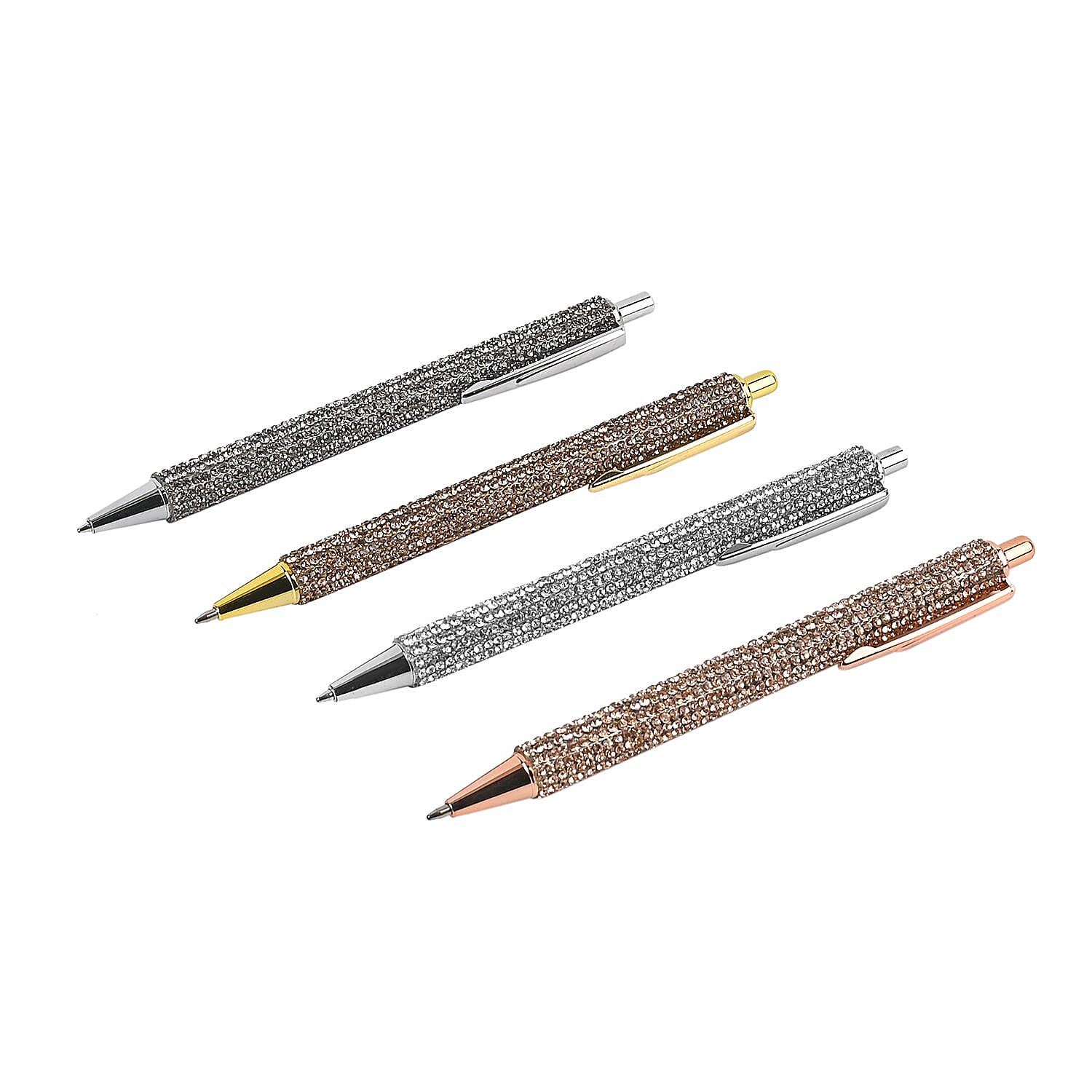 Set of 4 Spring hydrodrill Ball Point Pen - 4 Replacement Refills (Black &amp; Blue Ink) - Multi 7605963 3