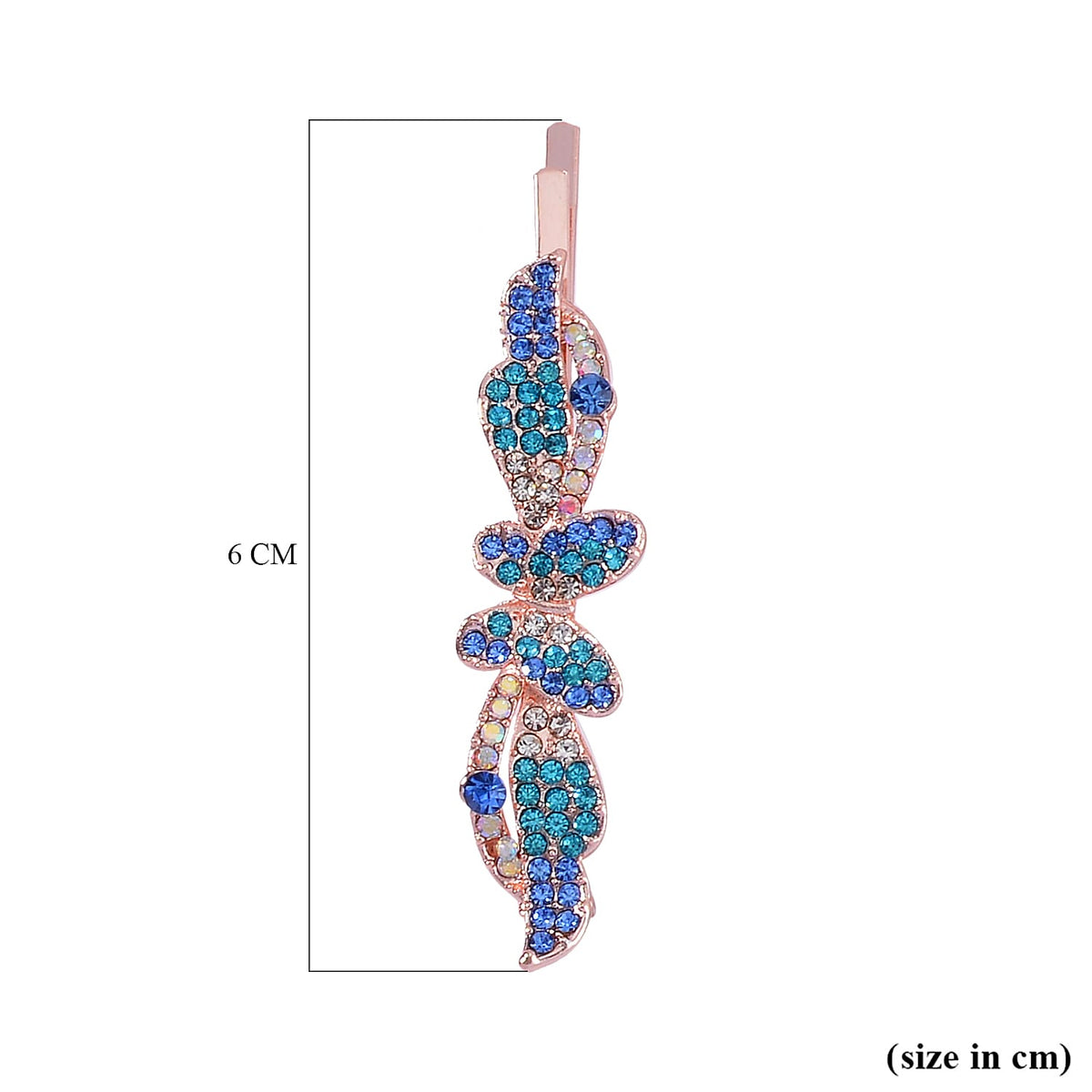 Set of 12 - Multicolour Austrian Crystal Butterfly Hair Clips 4237687 7