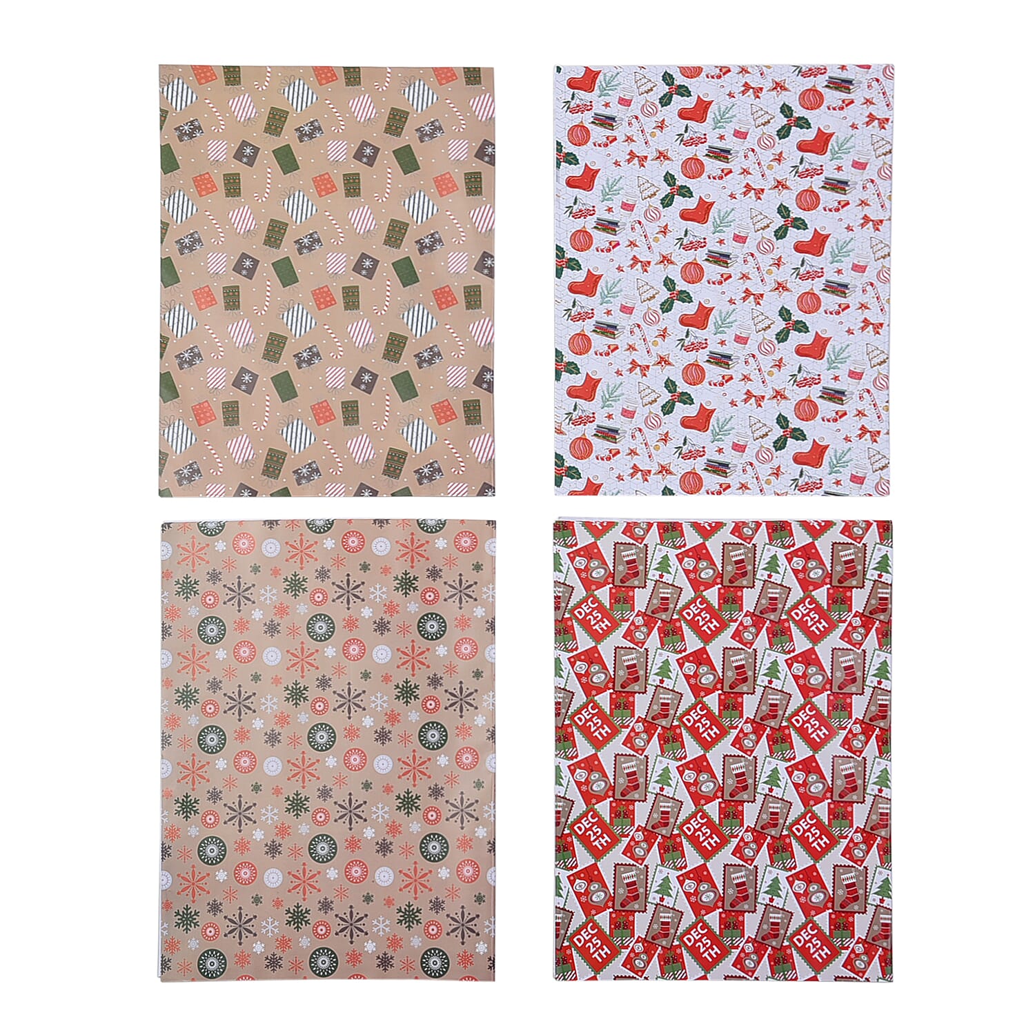 Set of 40 - Gift Wrapping Papers - Beige and Multi 6715885 0