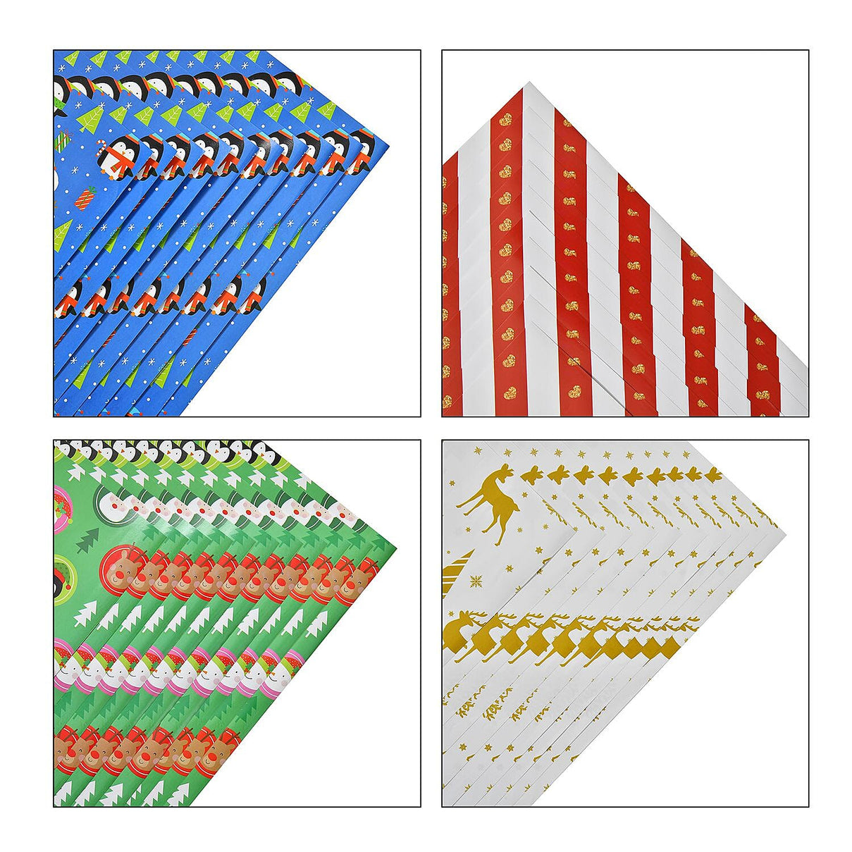 Set of 40 Pieces (10 Pieces x 4 Styles) Wrapping Papers (Size - 74x51 cm) - Multi 7505737 5