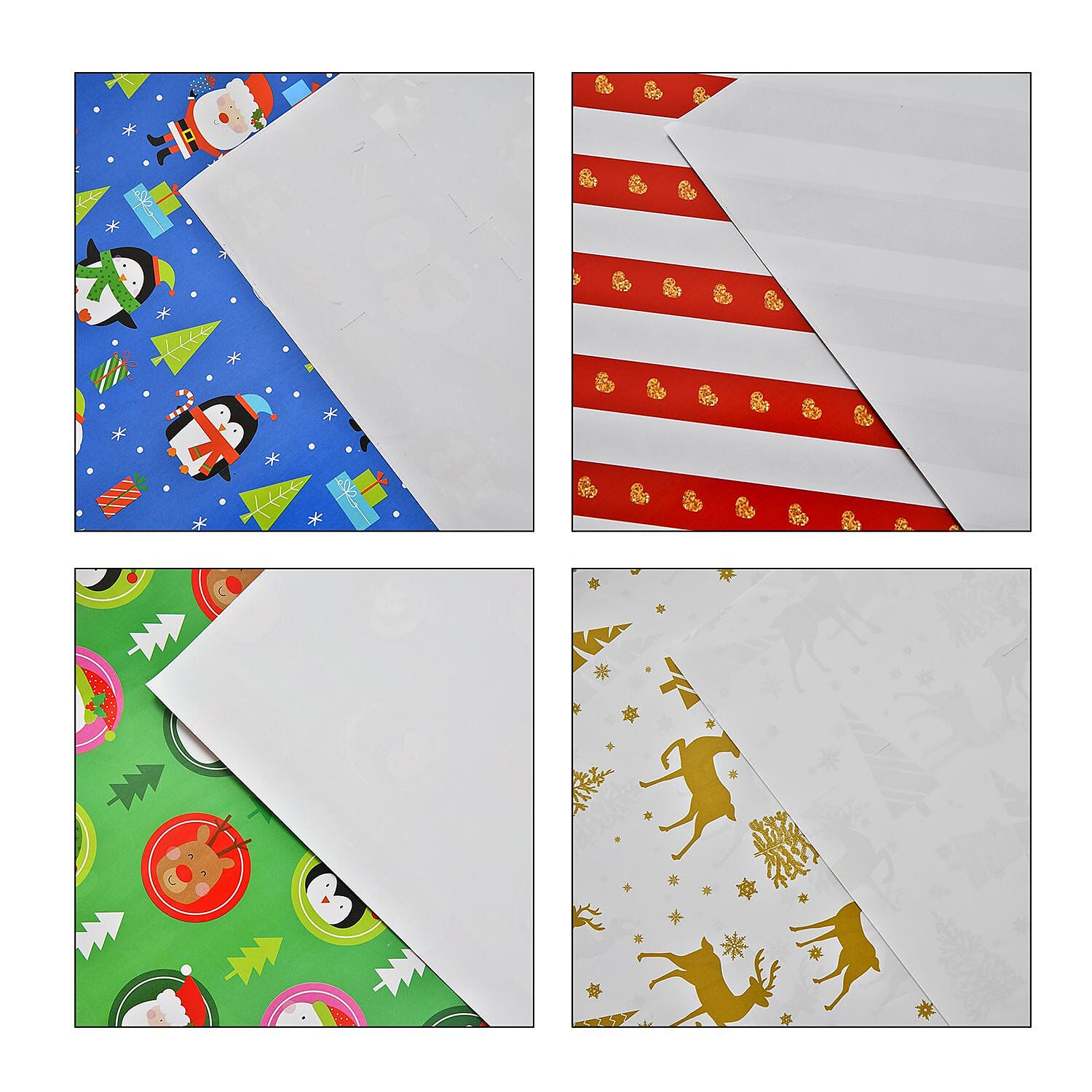 Set of 40 Pieces (10 Pieces x 4 Styles) Wrapping Papers (Size - 74x51 cm) - Multi 7505737 6