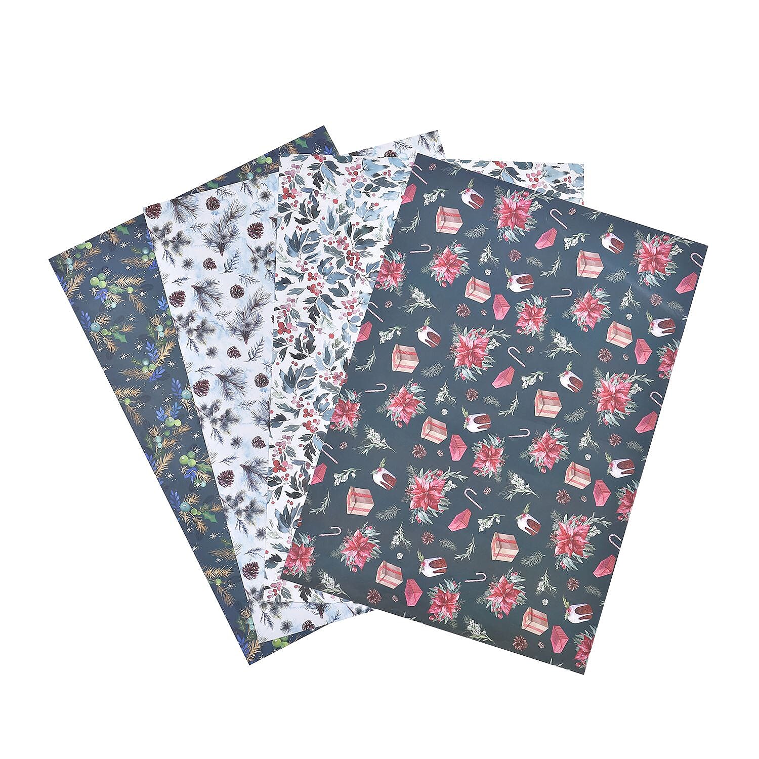 Set of 40 - Printed Gift Wrapping Papers - Blue and Multi 6715887 0