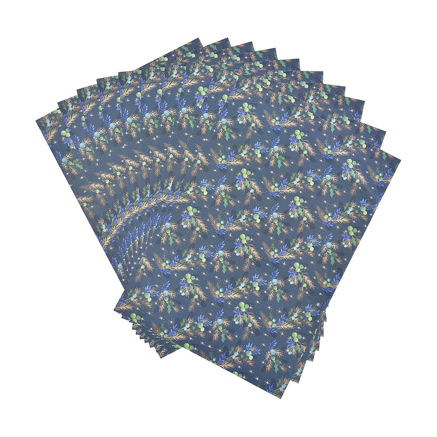 Set of 40 - Printed Gift Wrapping Papers - Blue and Multi 6715887 2
