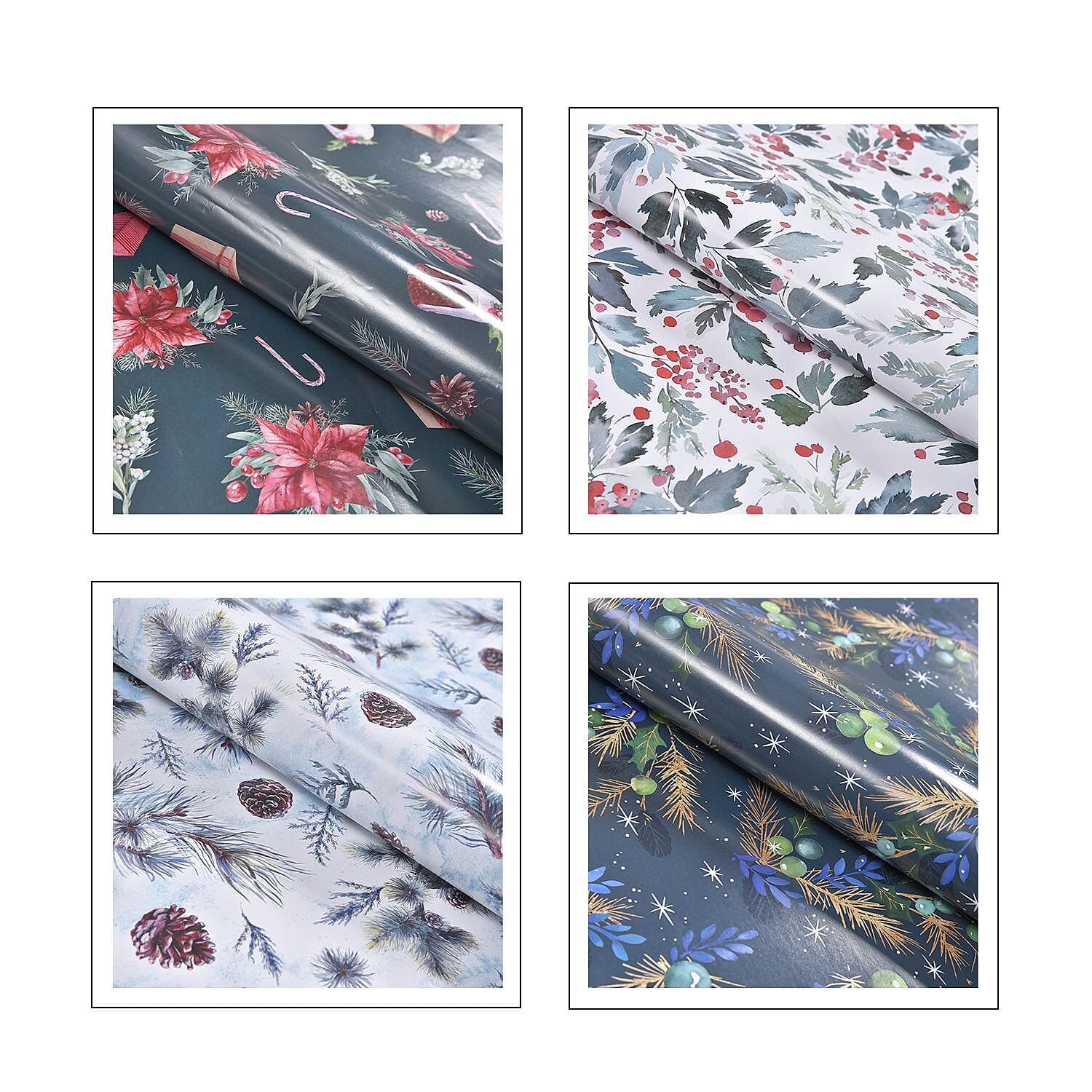 Set of 40 - Printed Gift Wrapping Papers - Blue and Multi 6715887 8
