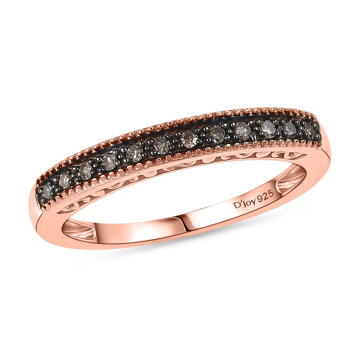 Set Of 5 â€“ Multi Colour Diamond Half Eternity Stackable Rings in 18K Vermeil Yellow Gold and Rose Gold Plated and Plating Overlay Sterling Silver 0.50 Ct. 4425089 7