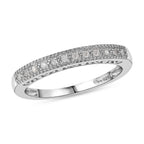 Set of 5 -  D'Joy Champagne Diamond, Green Diamond, Yellow Diamond, White Diamond & Blue Diamond Half Eternity Stackable Ring in Sterling Silver 0.50 Ct, Silver  Wt. 8.10