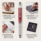 Set of 5 Crystal Lamp LED Ballpoint Pens