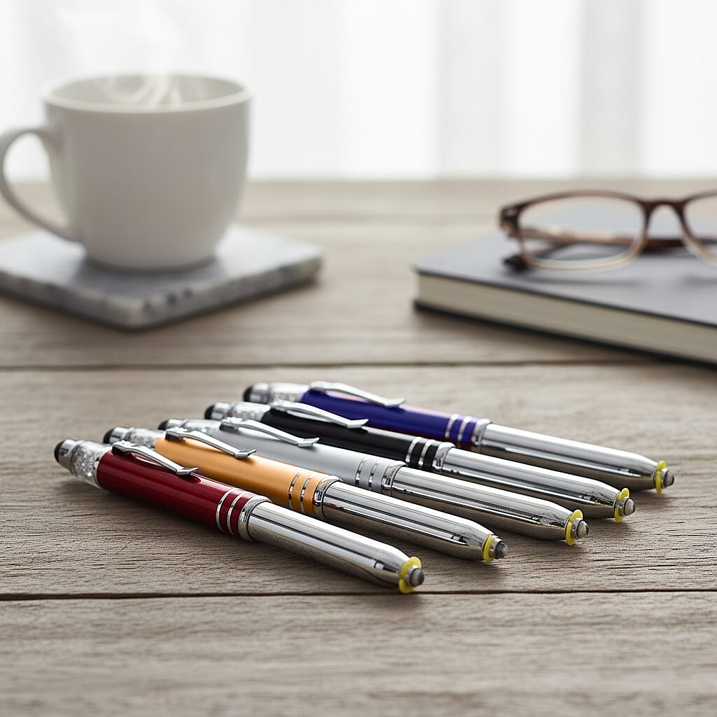 Set of 5 Crystal Lamp LED Ballpoint Pens