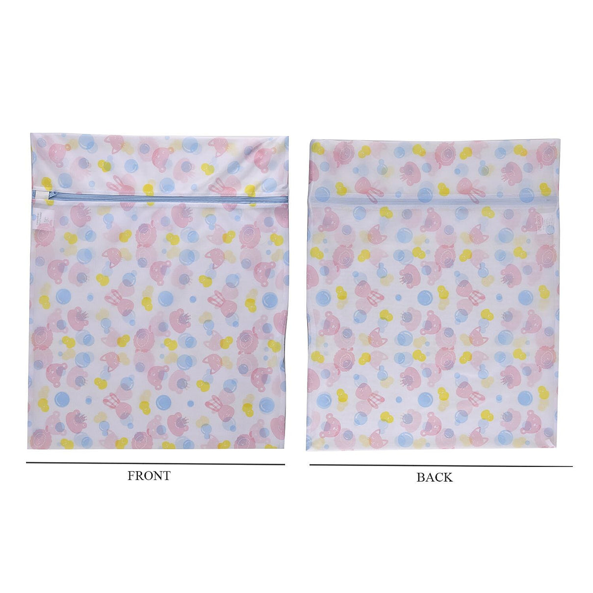 Set of 5 - Dot Pattern Laundry Bags with Zip Closure - Pink &amp; Blue 7427740 1