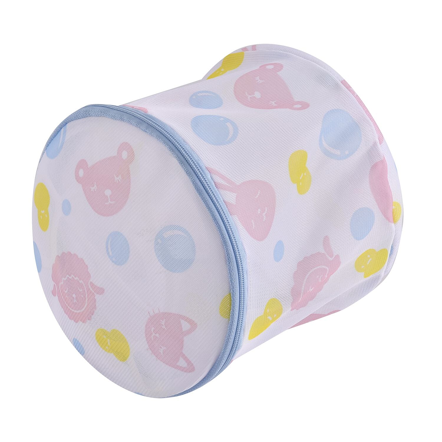 Set of 5 - Dot Pattern Laundry Bags with Zip Closure - Pink &amp; Blue 7427740 4
