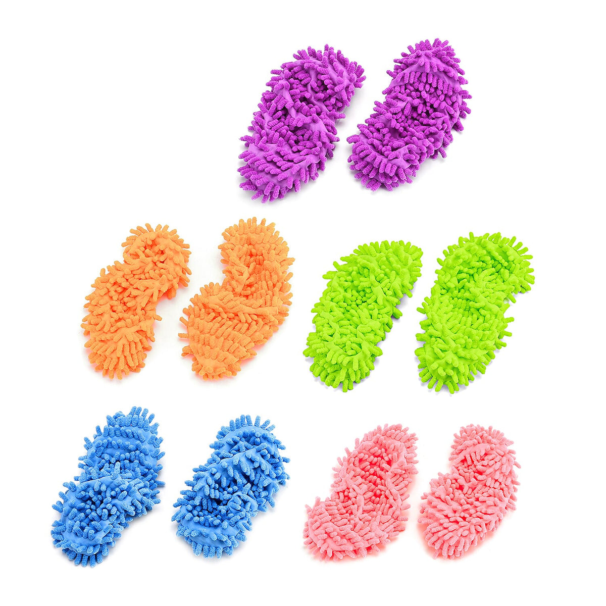 Set of 5 Mop Slippers in Assorted Colors 7861196 1