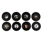 Set of 8 Elvis Presley Music Disc Coasters) - Black