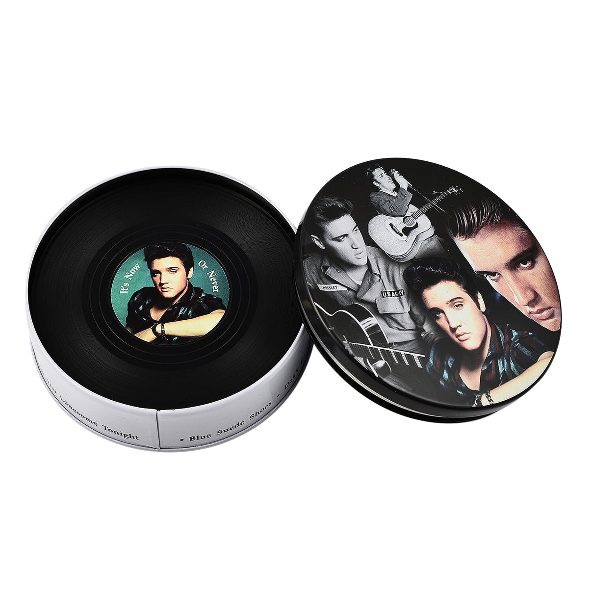 Set of 8 Elvis Presley Music Disc Coasters - Black 7792243 8