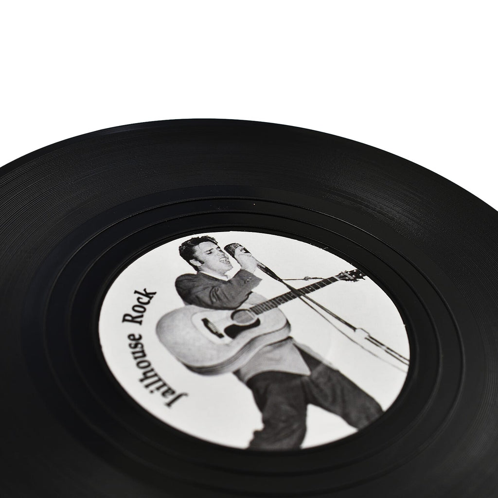 Set of 8 Elvis Presley Music Disc Coasters) - Black