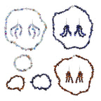 Set of 9 Pcs - Tigers Eye, Sodalite & Fluorite Necklace (Size - 20), Bracelet (Size - 7.5) Stretchable & Hook Earrings in White Tone 1090.00 Ct.