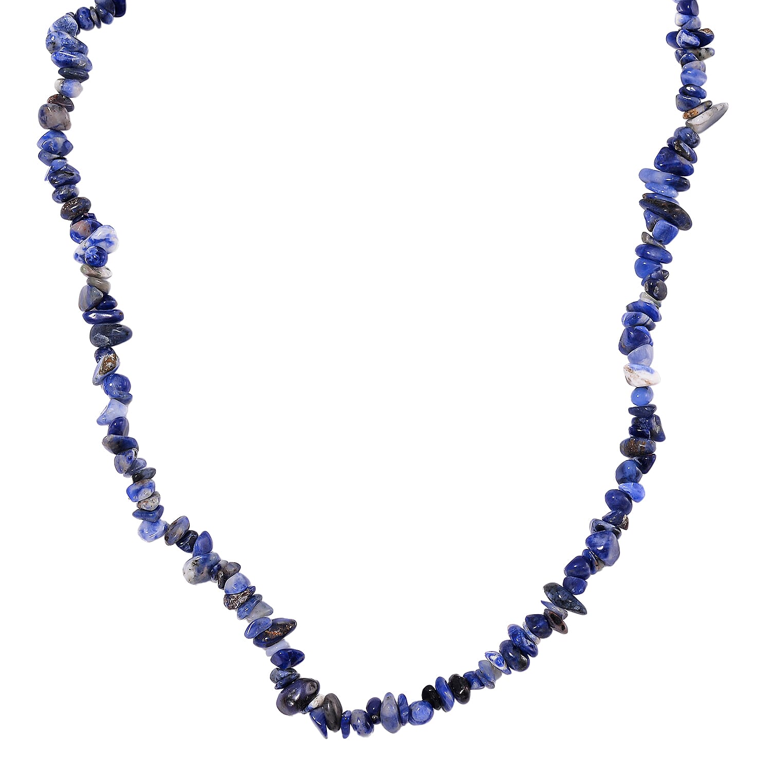 Set of 9 Pcs - Tigers Eye, Sodalite &amp; Fluorite Necklace (Size - 20), Bracelet (Size - 7.5) Stretchable &amp; Hook Earrings in White Tone 1090.00 Ct. 1079564 4