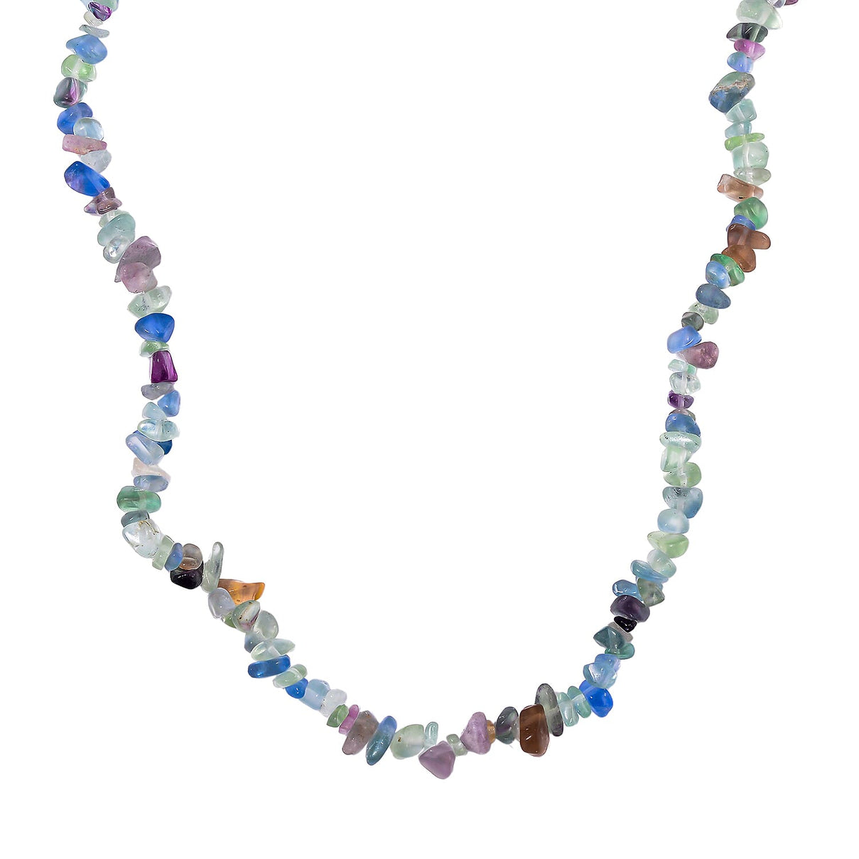 Set of 9 Pcs - Tigers Eye, Sodalite &amp; Fluorite Necklace (Size - 20), Bracelet (Size - 7.5) Stretchable &amp; Hook Earrings in White Tone 1090.00 Ct. 1079564 5