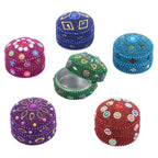 Set of 6 Beaded Trinket Boxes  (Size 2x1 Cm) - Multi