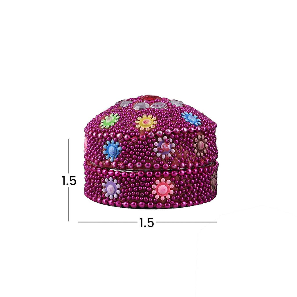 Set of 6 Beaded Trinket Boxes  (Size 2x1 Cm) - Multi