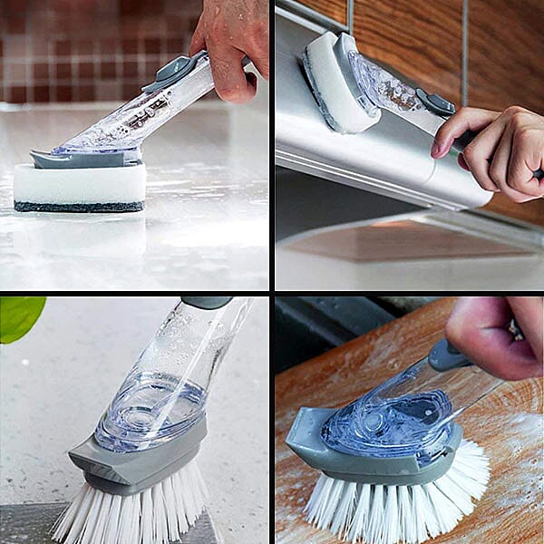 Set of 5 Cleaning Brush with Stick Handle - Grey 6253914 4
