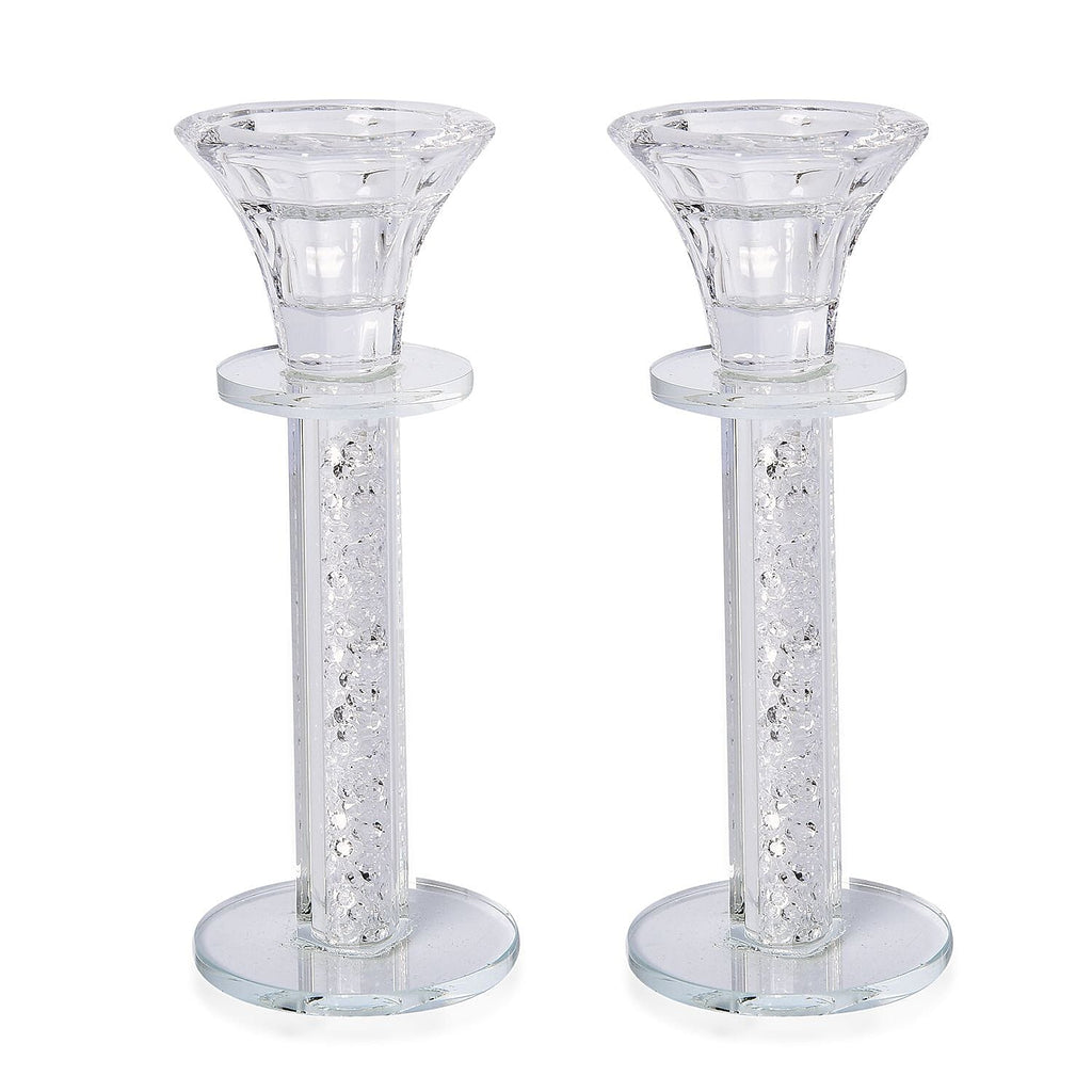 Set of 2 - Crystal Candle Holder (Size 17x6.5 cm)