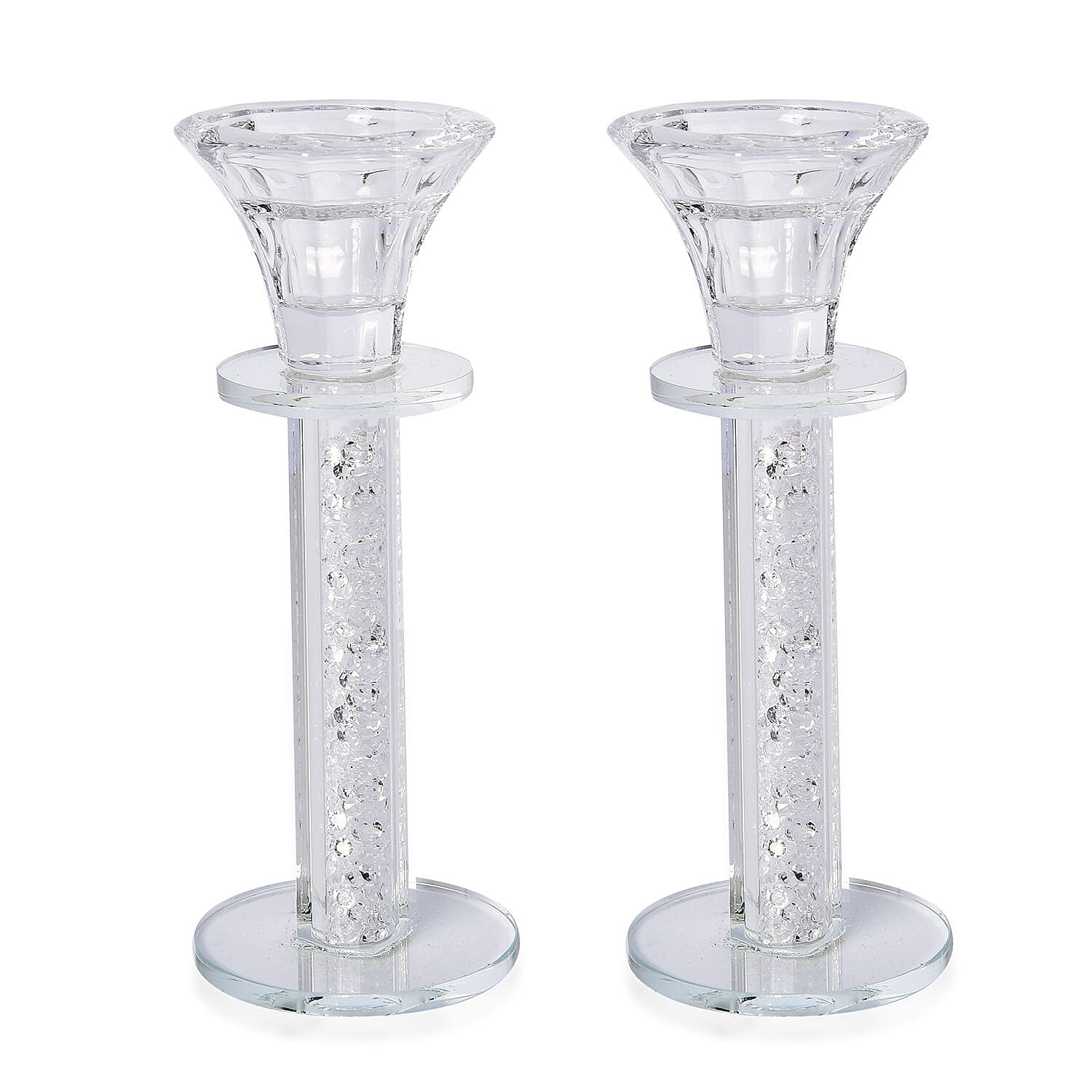 Set of 2 Crystal Candle Holder Size 17x6.5 cm 3455253 0