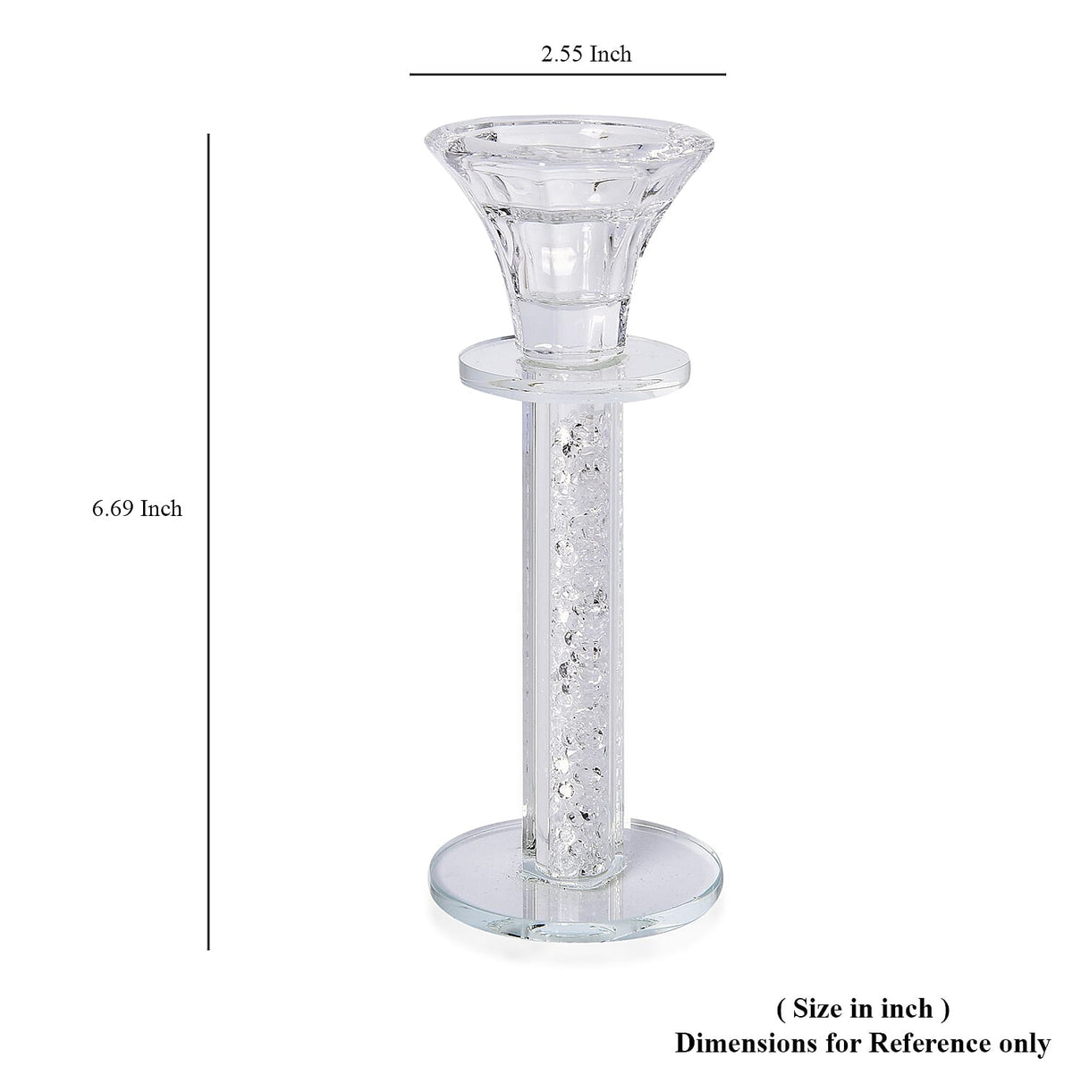 Set of 2 Crystal Candle Holder Size 17x6.5 cm 3455253 5